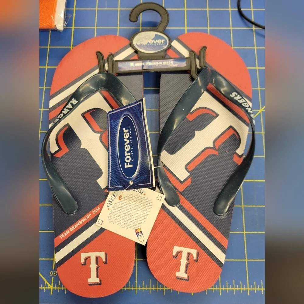 Texas Rangers Flip Flops Unisex Medium
